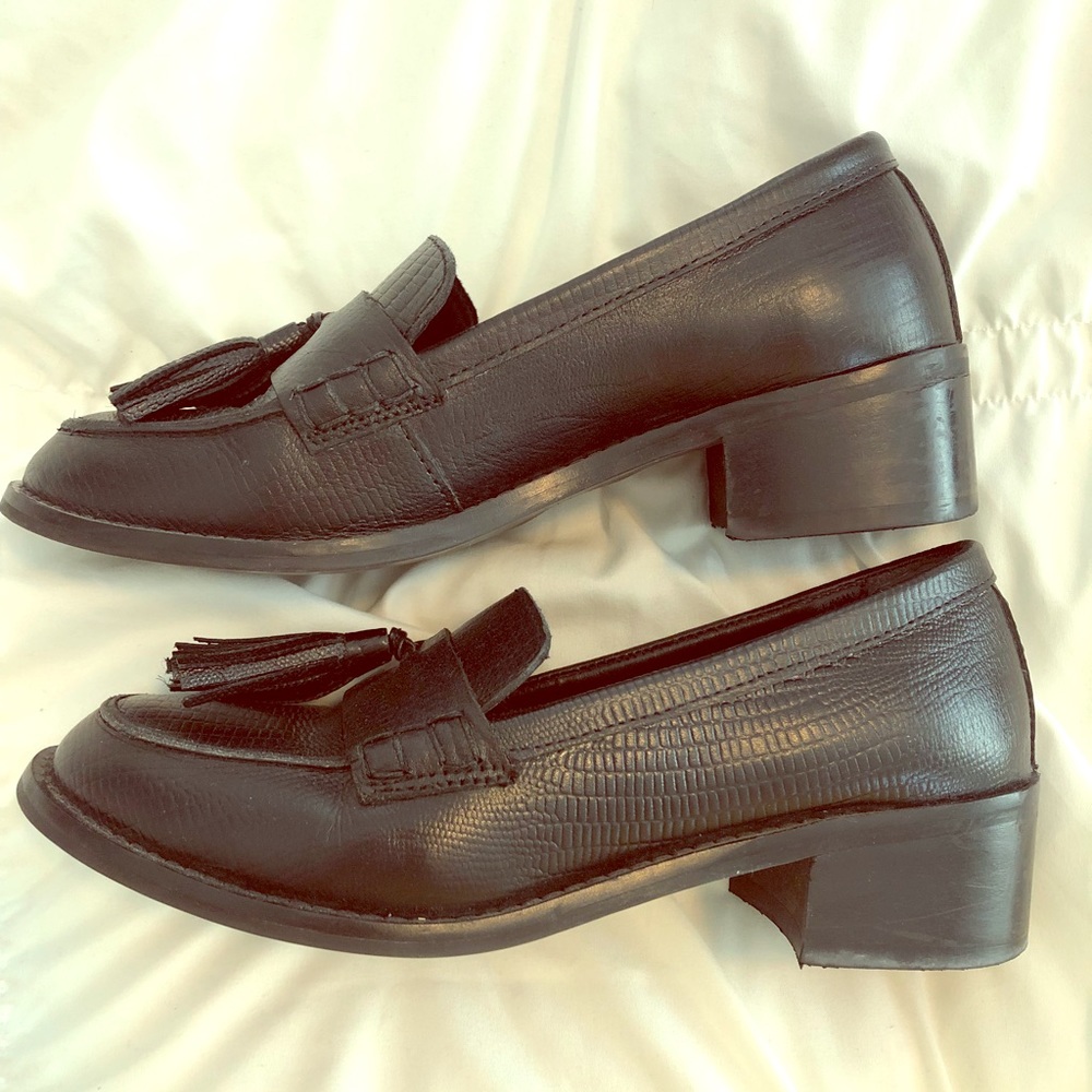 Alligator skin loafers